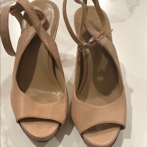 Naturalizer Tan Heels with Ankle Straps